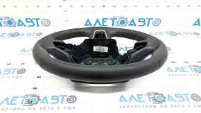 Ford Ecosport 18-20 black leather steering wheel, no buttons, scratches, needs cleaning, swollen lining