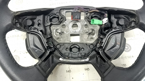 Naked steering wheel Ford C-max MK2 13-18 black leather, with control buttons, scratches, worn