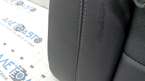 Backrest of the rear row of seats, 2nd row, left, Mercedes GLC 16-22, black leather, gray stitching, perforation, with a seat belt, dented