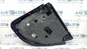 Rear left door panel for Mercedes GLC 16-22, black leather, glossy ebony insert, black leather armrest, illuminated, with handle, scratches