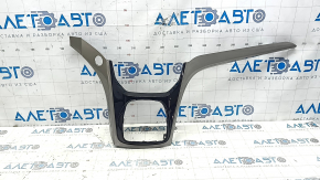 Ford C-max MK2 13-17 lower center dashboard trim, gray, gloss black, 2 parts, broken fasteners, butt, needs cleaning
