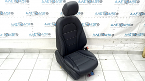 Mercedes GLC 16-22 passenger seat with airbag, electric, heated, black leather, gray stitching, scratches, dented headrest