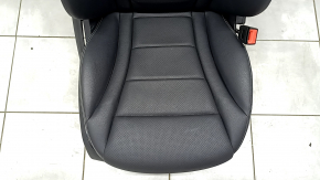 Mercedes GLC 16-22 passenger seat with airbag, electric, heated, black leather, gray stitching, scratches, dented headrest