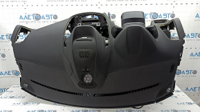 Front dashboard with Airbag for Ford C-max MK2 13-18 for a large monitor, black, with trims, cracks in the trim fasteners