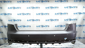 Bare rear bumper for Audi A4 B9 18-19 S-Line with 4 parking sensors, silver, without plug, crack in mount