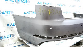Bare rear bumper for Audi A4 B9 18-19 S-Line with 4 parking sensors, silver, without plug, crack in mount
