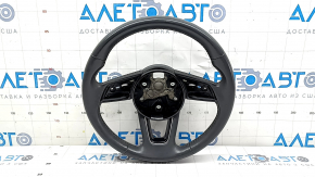 Audi A4 B9 17-19 leather steering wheel, gray, with overlay, without buttons and paddles, scratches