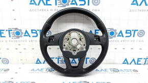 Audi A4 B9 17-19 leather steering wheel, gray, with overlay, without buttons and paddles, scratches