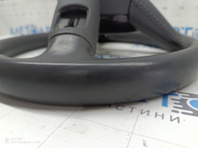 Audi A4 B9 17-19 leather steering wheel, gray, with overlay, without buttons and paddles, scratches