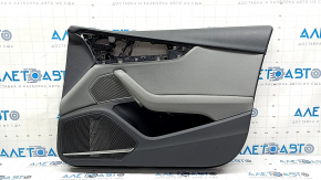 Audi A4 B9 17-19 front right door trim, gray, gray leather insert, gray leather armrest, Bang and Olufsen