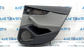 Audi A4 B9 17-19 rear right door panel, gray, gray leather insert, gray leather armrest, Bang and Olufsen