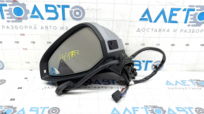 Left side mirror assembly for Audi A4 B9 17-19, 15 pins, silver, turn signal, auto-dimming, memory, BSM