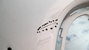 Front bumper, bare, Mercedes GLC 300 20-22, with parking sensors and Park Assist, white, dents, non-factory holes