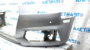 Bare front bumper for Audi A4 B9 17-19 S-Line without washers, for 4 parking sensors, without towing hook plug, silver, dented, mother-in-law in mount, scratches