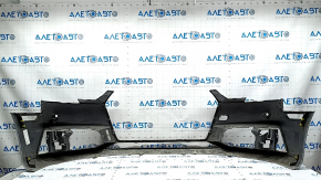 Bare front bumper for Audi A4 B9 17-19 S-Line without washers, for 4 parking sensors, without towing hook plug, silver, dented, mother-in-law in mount, scratches