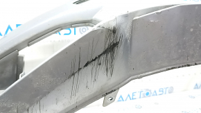 Bare front bumper for Audi A4 B9 17-19 S-Line without washers, for 4 parking sensors, without towing hook plug, silver, dented, mother-in-law in mount, scratches
