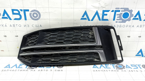 Front bumper grille left Audi A4 B9 17-18 s-line, without radar, dark chrome, sand