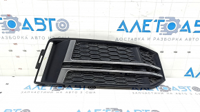 Right front bumper grille for Audi A4 B9 17-18 s-line, without radar, dark chrome, sand