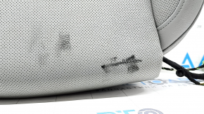 Lower passenger seat trim for Audi A4 B9 17-19, gray leather with perforation, with knee support, dry-cleanable