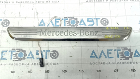 Mercedes GLC 20-22 front left outer door sill trim, chrome with backlight, scratches, dents