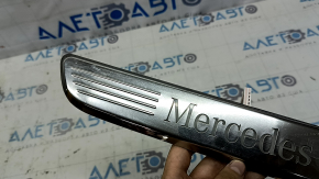 Mercedes GLC 20-22 front left outer door sill trim, chrome with backlight, scratches, dents