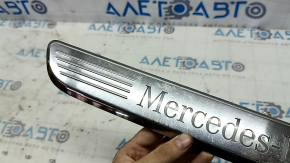 Mercedes GLC 20-22 front right outer door sill trim, chrome with backlight, scratches, dents