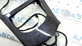Mercedes GLC 20-22 central dashboard trim, brown wood with backlight, scratches