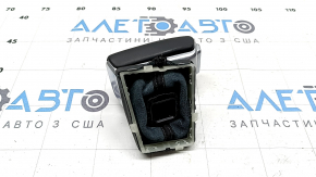 Audi A4 B9 17-25 gear knob with upper trim, leather, gray, worn
