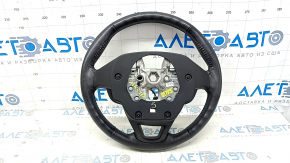 The steering wheel is naked, Ford Fusion mk5 17-20, black leather, heated, peeling.