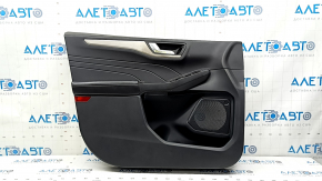 Front left door panel for Ford Escape MK4 20-22 type 2, black, black leather armrest, gray molding, with chrome handle, scratches