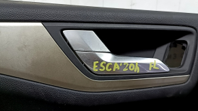 Front left door panel for Ford Escape MK4 20-22 type 2, black, black leather armrest, gray molding, with chrome handle, scratches