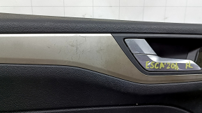 Front left door panel for Ford Escape MK4 20-22 type 2, black, black leather armrest, gray molding, with chrome handle, scratches