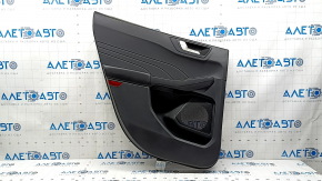 Door trim panel, rear left, Ford Escape MK4 20-22, type 2, black, armrest, black leather, with chrome handle, worn
