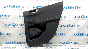 Door trim panel, rear right, Ford Escape MK4 20-22 type 2, black, armrest, black leather, with chrome handle
