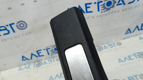 Front right door sill plate for Ford Fusion mk5 17-20, black with chrome insert, scratches, dented fastener