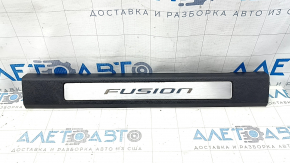 Front left door sill plate for Ford Fusion mk5 17-20, black with chrome insert