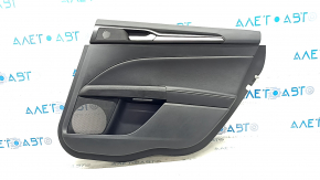 Door trim panel rear right Ford Fusion mk5 17-20 titanium, black leather with black leather insert, leather armrest, gray molding, with handle, scratches