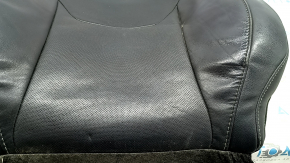Upper driver's seat trim for Ford Fusion mk5 17-20 titanium, black leather, perforation, dents, worn, needs cleaning