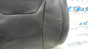 Upper passenger seat trim for Ford Fusion mk5 17-20 titanium, black leather, perforated, dents, needs cleaning