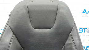 Upper passenger seat trim for Ford Fusion mk5 17-20 titanium, black leather, perforated, dents, needs cleaning