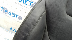 Upper passenger seat trim for Ford Fusion mk5 17-20 titanium, black leather, perforated, dents, needs cleaning