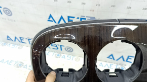 Mercedes GLC 20-22 central dashboard trim, brown wood with backlight, scratches