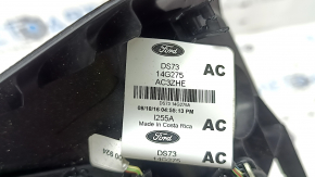 Rear center console trim for Ford Fusion mk5 17-20, black, under air vents, with backlight, under socket and cigarette lighter, scratches, cracks in fasteners