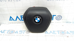 Airbag in the steering wheel of the driver's BMW 5 G30 17-23 black, leather, corrosion on the emblem