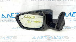 Left side mirror assembly for BMW 5 G30 17-23, 5 pins, BSM, heated, turn signal, auto-dimming, black (668)