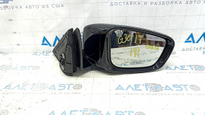 Right side mirror assembly for BMW 5 G30 17-23, 5 pins, BSM, heated, turn signal, black (668)