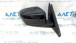 Right side mirror assembly for BMW 5 G30 17-23, 5 pins, BSM, heated, turn signal, black (668)