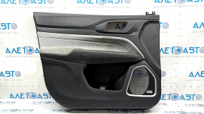 Black front left door panel for Jeep Compass 22-25, gray cloth insert, Alpine, dry-cleanable