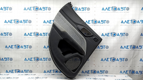 Door trim, rear left, Jeep Compass 22-25, black, gray cloth insert for tweeter, dry-cleanable