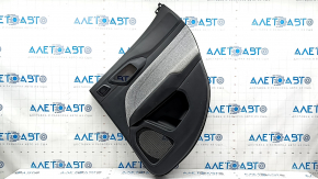 Black rear right door panel for Jeep Compass 22-25, gray cloth insert for the tweeter, dry-cleanable